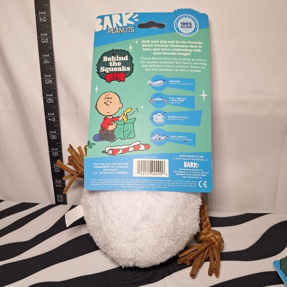 NWT Bark Snowman Charlie Brown Dog Toy All Dog Sizes - Picture 2 of 3